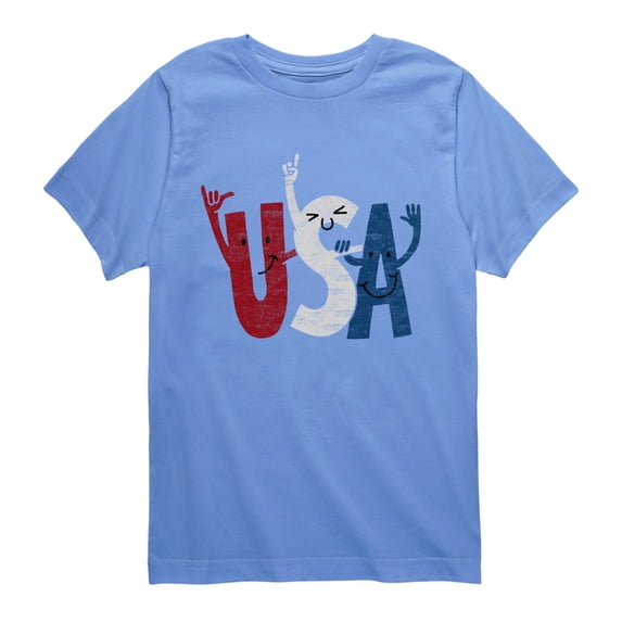 Instant Message - USA Cheer - Youth Boys Short Sleeve Graphic T-Shirt