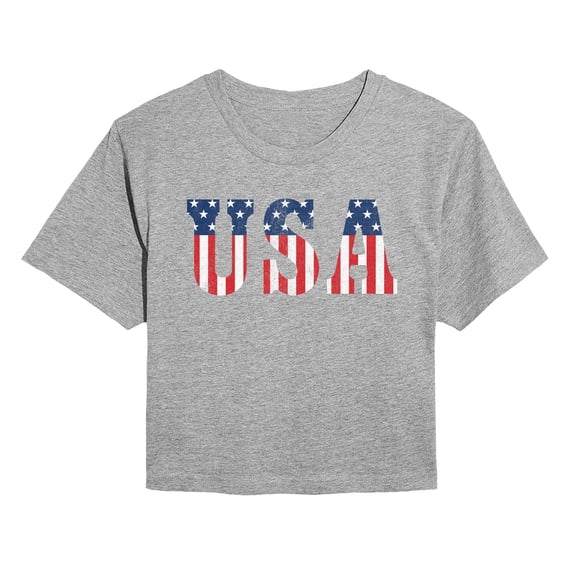 Instant Message - USA Classic Cropped Graphic T-Shirt
