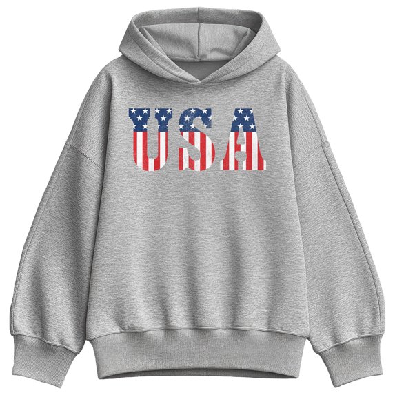 Instant Message - USA Classic Oversized Fleece Hoodie Sweatshirt