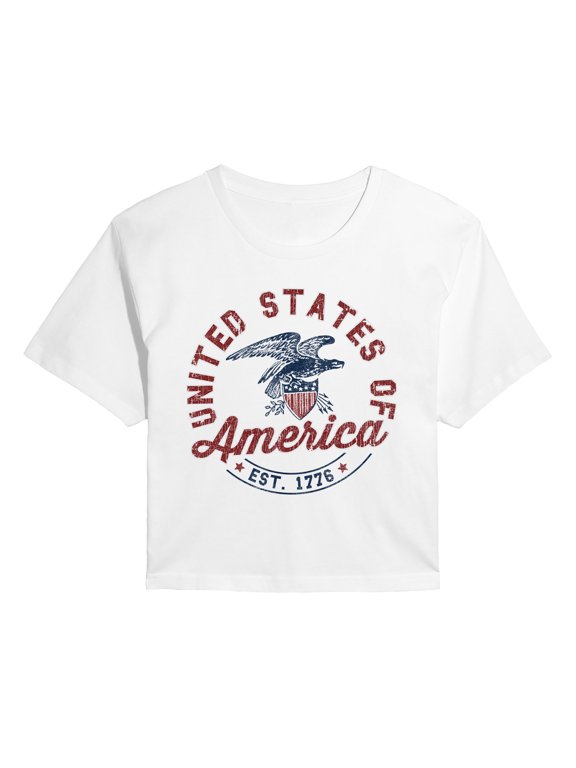 - USA Eagle Women's Cropped Graphic T-Shirt