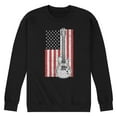 thumbnail image 1 of Instant Message - USA Flag Guitar  - Men's Crew Neck Fleece Pullover, 1 of 6