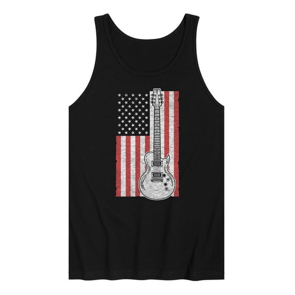Instant Message - USA Flag Guitar  - Men's Jersey Tank Top