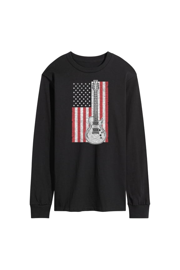 - USA Flag Guitar - Men's Long Sleeve T-Shirt
