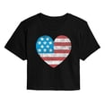 thumbnail image 1 of Instant Message - USA Flag Heart Cropped Graphic T-Shirt, 1 of 5