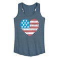 thumbnail image 1 of Instant Message - USA Flag Heart Graphic Racerback Tank, 1 of 5