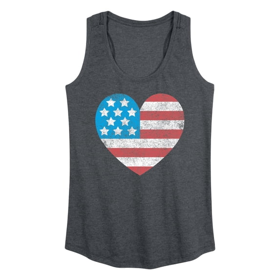 Instant Message - USA Flag Heart Graphic Racerback Tank