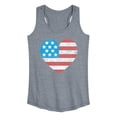 thumbnail image 1 of Instant Message - USA Flag Heart Graphic Racerback Tank, 1 of 4