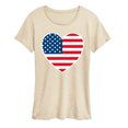 thumbnail image 1 of Instant Message - USA Flag Heart - Women's Short Sleeve Graphic T-Shirt, 1 of 5