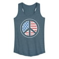 thumbnail image 1 of Instant Message - USA Flag Inside Peace Sign - Women's Racerback Tank Top, 1 of 5