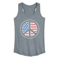 thumbnail image 1 of Instant Message - USA Flag Inside Peace Sign - Women's Racerback Tank Top, 1 of 5