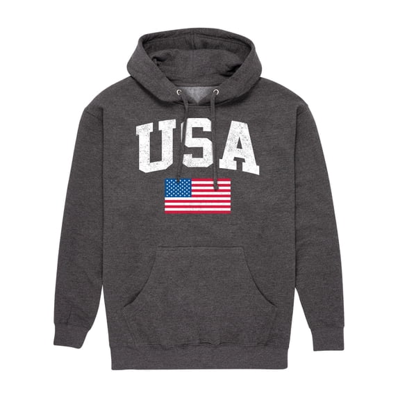 Instant Message - USA Flag - Men's Pullover Hooded Fleece Sweatshirt