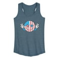 thumbnail image 1 of Instant Message - USA Flag Peace Face - Women's Racerback Tank Top, 1 of 6