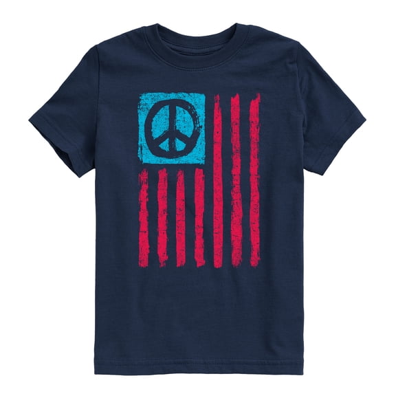 Instant Message - USA Flag Peace Sign - Youth Boys Short Sleeve Graphic T-Shirt
