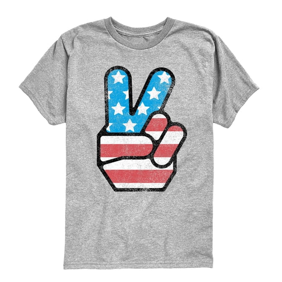 Instant Message - USA Flag Peace - Youth Boys Short Sleeve Graphic T-Shirt