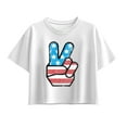 thumbnail image 1 of Instant Message - USA Flag Peace - Youth Girls Boxy T-Shirt, 1 of 5