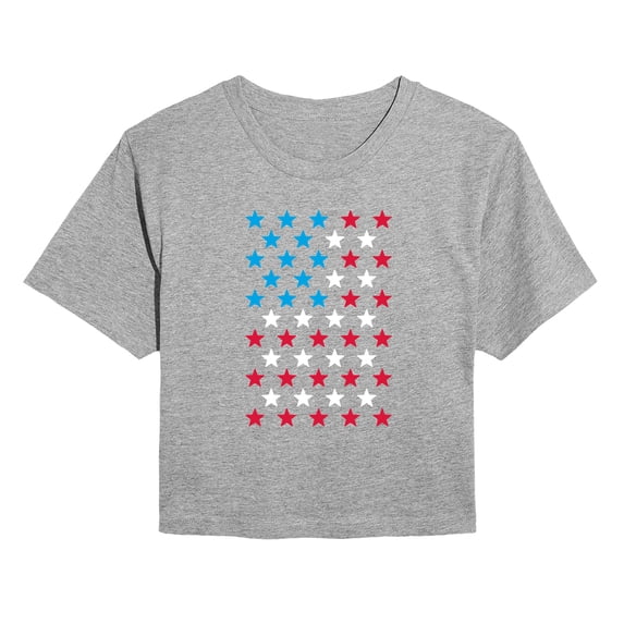 Instant Message - USA Flag Stars Cropped Graphic T-Shirt