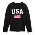 thumbnail image 1 of Instant Message - USA Flag - Youth Long Sleeve Graphic T-shirt, 1 of 5