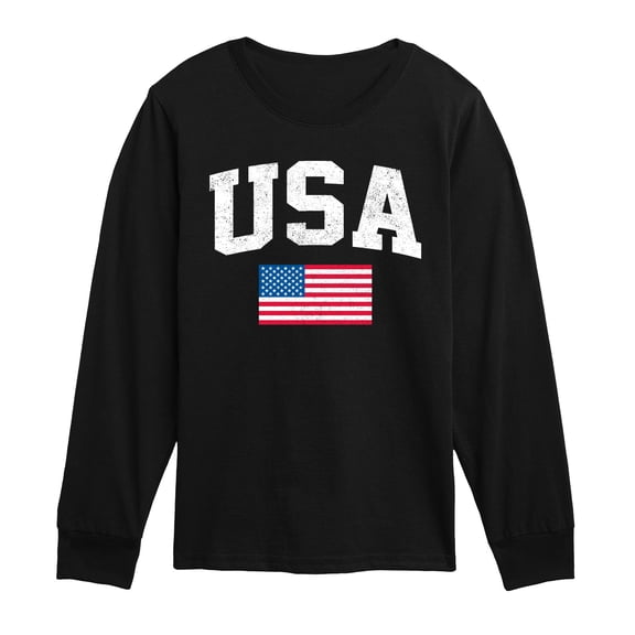 Instant Message - USA Flag - Youth Long Sleeve Graphic T-shirt