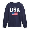 thumbnail image 1 of Instant Message - USA Flag - Youth Long Sleeve Graphic T-shirt, 1 of 5