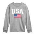 thumbnail image 1 of Instant Message - USA Flag - Youth Long Sleeve Graphic T-shirt, 1 of 5