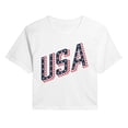 thumbnail image 1 of Instant Message - USA Letters Cropped Graphic T-Shirt, 1 of 5