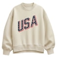 thumbnail image 1 of Instant Message - USA Letters Oversized Fleece Crew Sweatshirt, 1 of 4