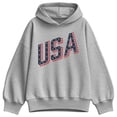 thumbnail image 1 of Instant Message - USA Letters Oversized Fleece Hoodie Sweatshirt, 1 of 4