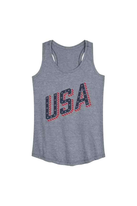 - USA Letters Graphic Racerback Tank