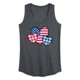 thumbnail image 1 of Instant Message - USA Patterned Hearts - Women's Racerback Graphic Tank, 1 of 4