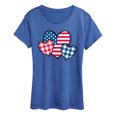 thumbnail image 1 of Instant Message - USA Patterned Hearts - Women's Short Sleeve Graphic T-Shirt, 1 of 5