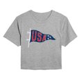 thumbnail image 1 of Instant Message - USA Pennant Cropped Graphic T-Shirt, 1 of 5
