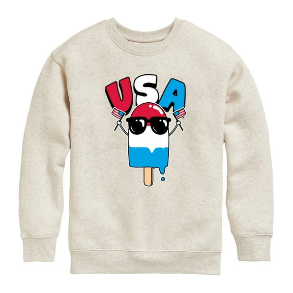 Instant Message - USA Popcicle - Toddler & Youth Crewneck Fleece Sweatshirt