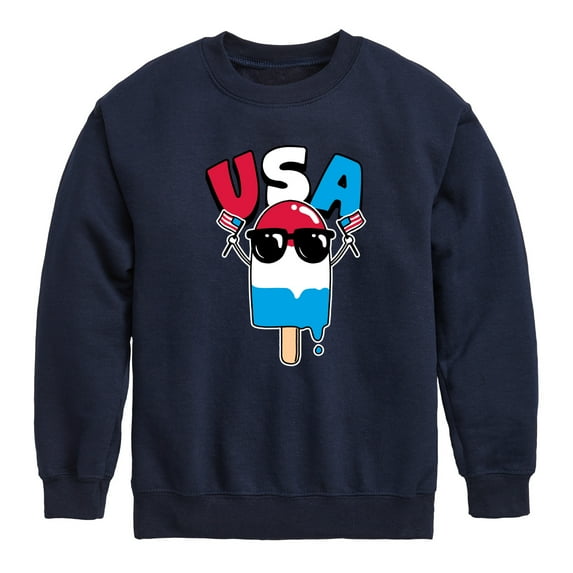 Instant Message - USA Popcicle - Toddler & Youth Crewneck Fleece Sweatshirt