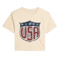 thumbnail image 1 of Instant Message - USA Shield Cropped Graphic T-Shirt, 1 of 4