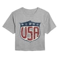 thumbnail image 1 of Instant Message - USA Shield Cropped Graphic T-Shirt, 1 of 5