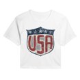thumbnail image 1 of Instant Message - USA Shield Cropped Graphic T-Shirt, 1 of 5