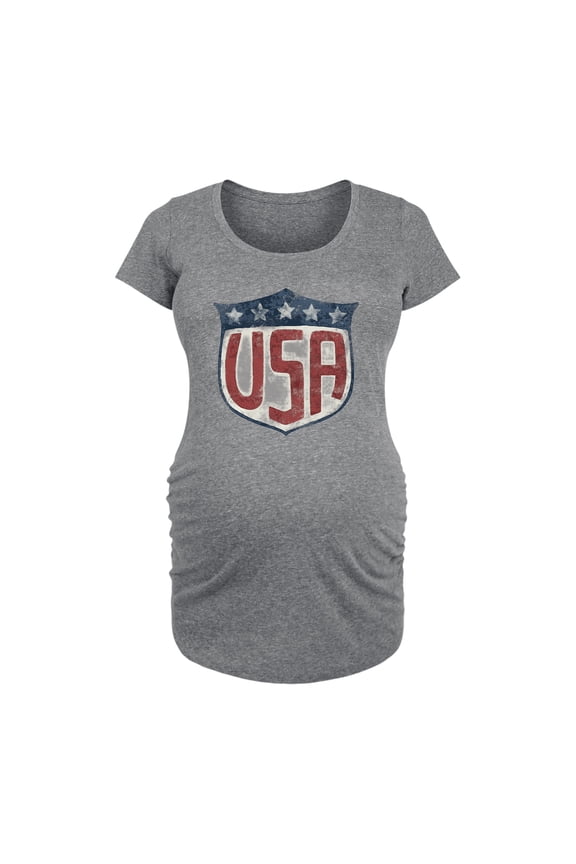- USA Shield - Women's Maternity Scoop Neck Graphic T-Shirt