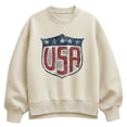 thumbnail image 1 of Instant Message - USA Shield Oversized Fleece Crew Sweatshirt, 1 of 4