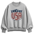 thumbnail image 1 of Instant Message - USA Shield Oversized Fleece Crew Sweatshirt, 1 of 4