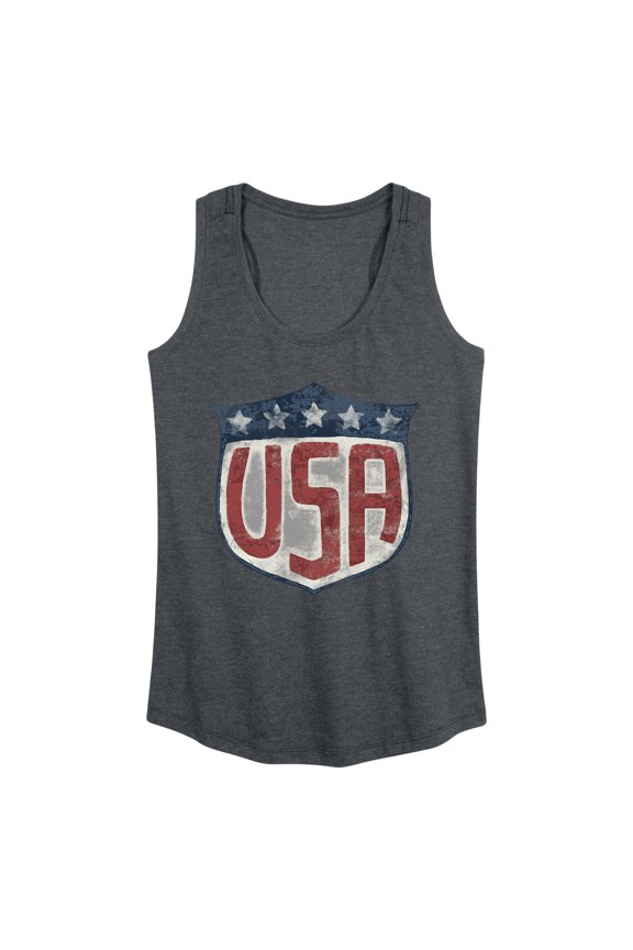 - USA Shield - Women's Racerback Graphic Tank
