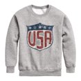 thumbnail image 1 of Instant Message - USA Shield Graphic Long Sleeve Fleece Sweatshirt, 1 of 5