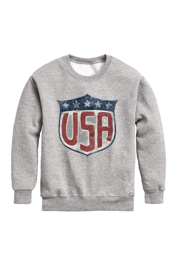 - USA Shield - Youth Boys Crew Fleece Sweatshirt
