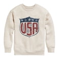 thumbnail image 1 of Instant Message - USA Shield Graphic Long Sleeve Fleece Sweatshirt, 1 of 5
