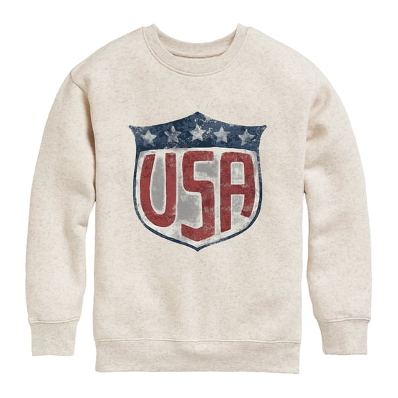 Instant Message - USA Shield Graphic Long Sleeve Fleece Sweatshirt