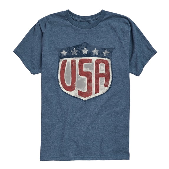 Instant Message - USA Shield - Youth Boys Short Sleeve Graphic T-Shirt