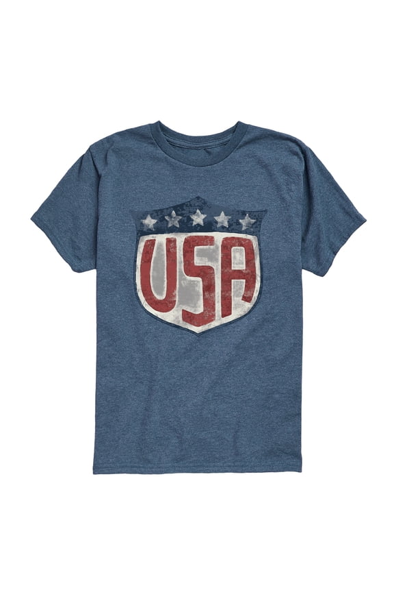 - USA Shield - Youth Boys Short Sleeve Graphic T-Shirt