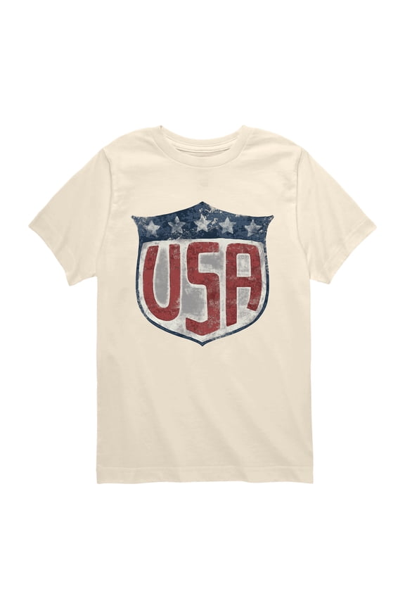 - USA Shield - Youth Boys Short Sleeve Graphic T-Shirt