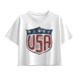 thumbnail image 1 of Instant Message - USA Shield - Youth Girls Boxy T-Shirt, 1 of 5