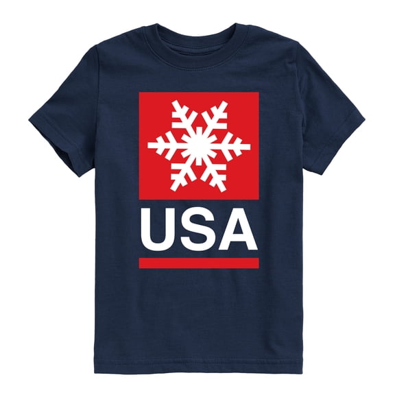 Instant Message - USA Snowflake - Youth Boys Short Sleeve Graphic T-Shirt