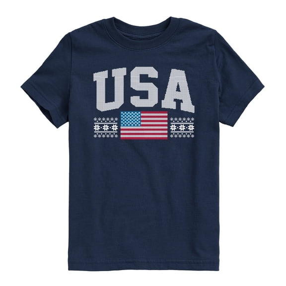 Instant Message - USA Sport Sweater - Youth Short Sleeve Graphic T-Shirt